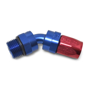 Russell Performance -10 AN Red/Blue Male SAE Port to -8 Hose 90 Degree (-10 Port 7/8in-14 Thread)