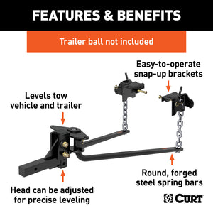 Curt MV Round Bar Weight Distribution Hitch (10000-14Klbs 31-3/16in Bars)