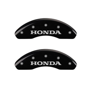 MGP 4 Caliper Covers Engraved Front & Rear Honda Black Finish Silver Char 2017 Honda Civic