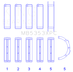 King Ford 281 4.6L SOHC 16v  Performance Main Bearing Set - Coated