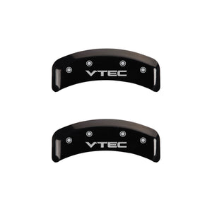 MGP 4 Caliper Covers Engraved Front & Rear Vtech Black finish silver ch