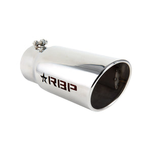 RBP RX-1 Polished Dual-Badged Exhaust Tip Inlet 4in. / Outlet 5in. / Length 12in. - Stainless Steel