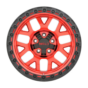 Weld Off-Road W133 17X9 Cinch 5X114.3 5X127 ET-12 BS4.50 Candy Red / Satin Black Ring 78.1