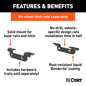 Curt 15-19 GMC Sierra 2500 HD Custom 5th Wheel Brackets