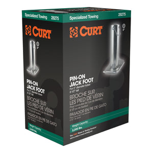 Curt Pin-On Jack Foot (Fits 2in Tube 2000lbs 8-1/2in Height Packaged)