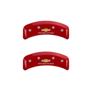 MGP 4 Caliper Covers Engraved F & R Chevy Racing Red Finish Silver Char 1988 Chevrolet Corvette