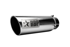 RBP RX-1 Polished Dual-Badged Exhaust Tip Inlet 5in. / Outlet 6in. / Length 18in. - Stainless Steel