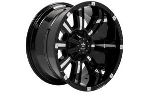 RBP 94R 22x12 8x165.1 BP / 4.75 BS / -44mm Offset 121.3mm CB Black w/Chrome Inserts Wheel