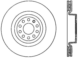 StopTech 06-10 Audi A3/08-10 TT / 06-09 VW GTI Mk V Cryo-Stop Left Front Slotted Rotor