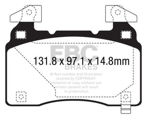 EBC 12+ Tesla Model S Electric Greenstuff Front Brake Pads