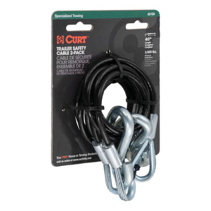 Curt 43-7/8in Safety Cables w/2 Snap Hooks (3500lbs Vinyl-Coated 2-Pack)