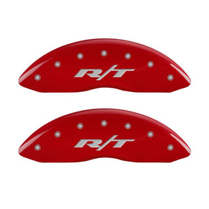 MGP 4 Caliper Covers Engraved Front & Rear RT Red finish silver ch