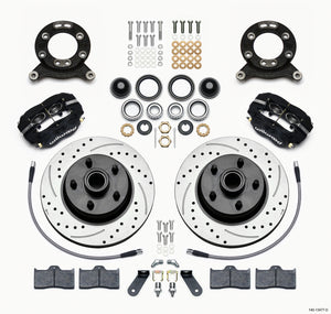 Wilwood Forged Dynalite-M Front Kit 11.30in 1 PC Rotor&Hub-Drill 70-73 Mustang Disc & Drum Spindle