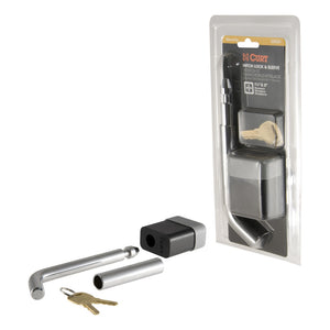 Curt 1/2in Hitch Lock w/5/8in Adapter (1-1/4in or 2in Receiver Deadbolt Chrome)