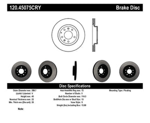 Stoptech 06-15 Mazda Miata MX-5 Front Premium Cryostop Brake Rotor