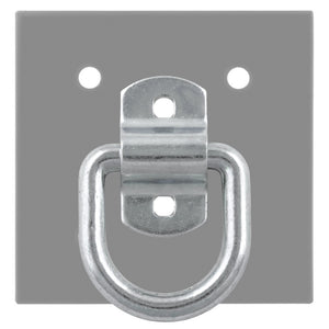 Curt 3in x 3in Surface-Mounted Tie-Down D-Ring (3600lbs Clear Zinc)