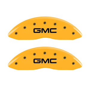 MGP 4 Caliper Covers Engraved Front & Rear GMC Yellow Finish Black Char 2008 GMC Envoy