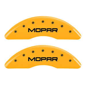 MGP 4 Caliper Covers Engraved Front & Rear Mopar Yellow Finish Black Char 2004 Chrysler Pacifica