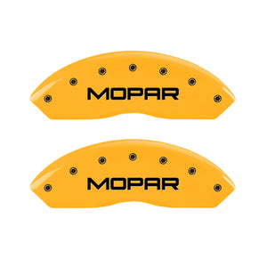 MGP 2 Caliper Covers Engraved Front Mopar Yellow Finish Black Char 2006 Jeep Wrangler