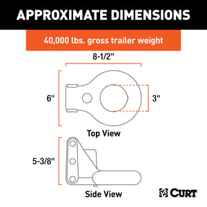 Curt SecureLatch Channel-Style Lunette Ring (40000 lbs 3in I.D.)