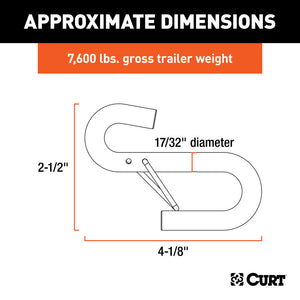 Curt Certified 17/32in Safety Latch S-Hook (7600lbs)