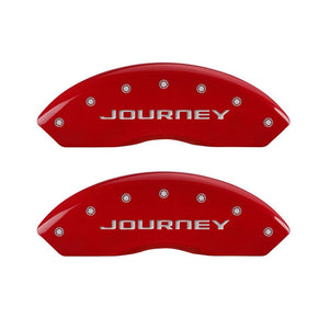 MGP 4 Caliper Covers Engraved Front & Rear With out stripes/Journey Red finish silver ch