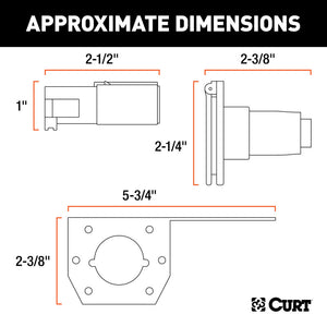 Curt 4-Way Round Connector Plug & Socket w/Hardware (Packaged)