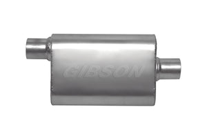 Gibson CFT Superflow Offset/Center Oval Muffler - 4x9x18in/3in Inlet/3in Outlet - Stainless