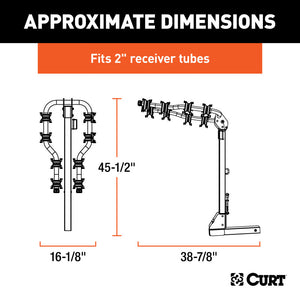 Curt Premium Hitch-Mounted Bike Rack (4 Bikes 2in Shank)