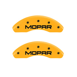 MGP 4 Caliper Covers Engraved Front & Rear Mopar Yellow Finish Black Char 2001 Chrysler PT Cruiser