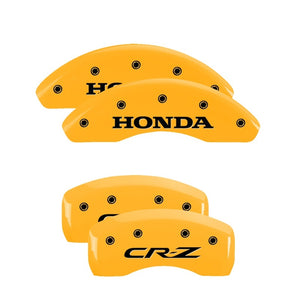 MGP 4 Caliper Covers Engraved Front Honda Engraved Rear Odyssey Yellow finish black ch