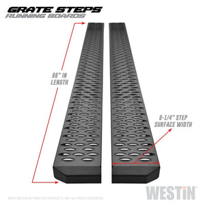 Westin Grate Steps Running Boards 86 in - Textured Black