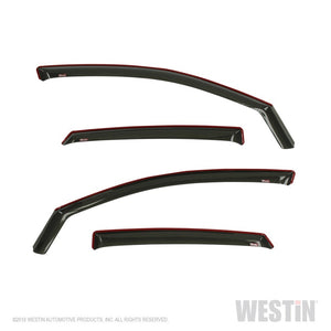 Westin 2016-2018 Honda Civic Sedan Wade In-Channel Wind Deflector 4pc - Smoke