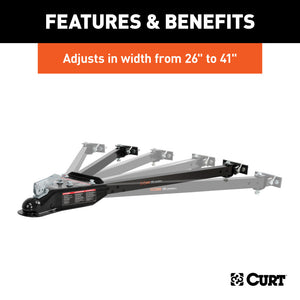 Curt Adjustable Tow Bar w/2in Coupler (Adjusts 26in to 41in Wide)