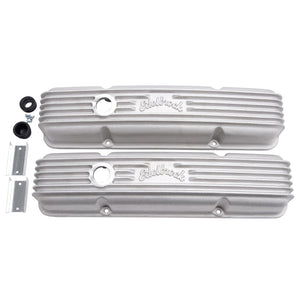 Edelbrock Valve Cover Classic Series Chevrolet 1959-1986 262-400 CI V8 w/ Breather Holes Satin