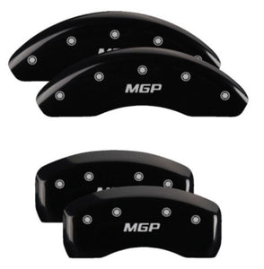 MGP 4 Caliper Covers Engraved Front & Rear MGP Black Finish Silver Characters 2017 Kia Optima