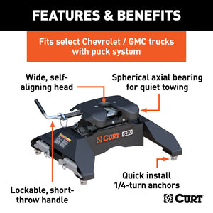 Curt Q20 5th Wheel Hitch w/GM Puck System Legs