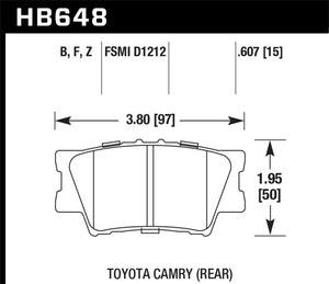 Hawk 2013-2014 Lexus ES300h HPS 5.0 Rear Brake Pads